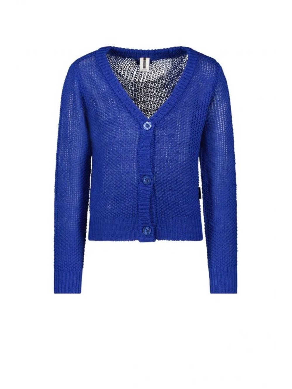 Girls' Cobalt Blue V-Neck Button Knit Cardigan